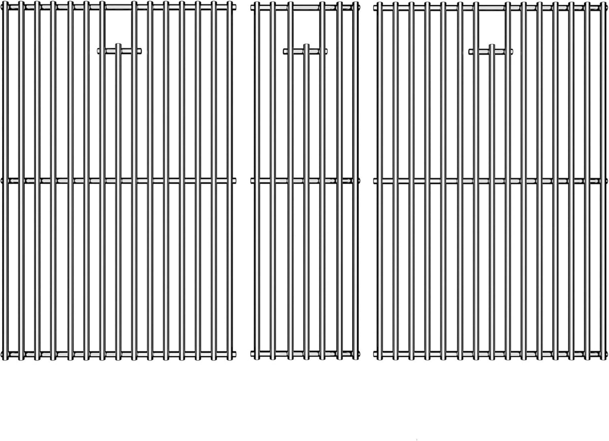 Stainless Steel Cooking Grill Grates Replacement for Nexgrill 720-0882A Evolution Infrared Plus 5-Burner Gas Grills Grates Replacement Parts Cooking Grids with Side Burner, Set of 2, 17 Inch