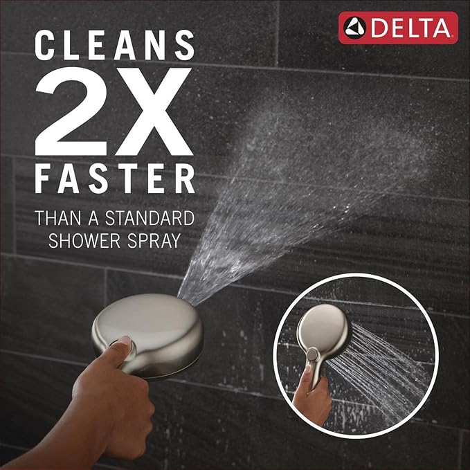 Delta Faucet ProClean Brushed Nickel Shower Head with Handheld, Showerhead with High Pressure Spray, Handheld Shower Head, 6 Spray Settings, SpotShield Brushed Nickel 75740SN