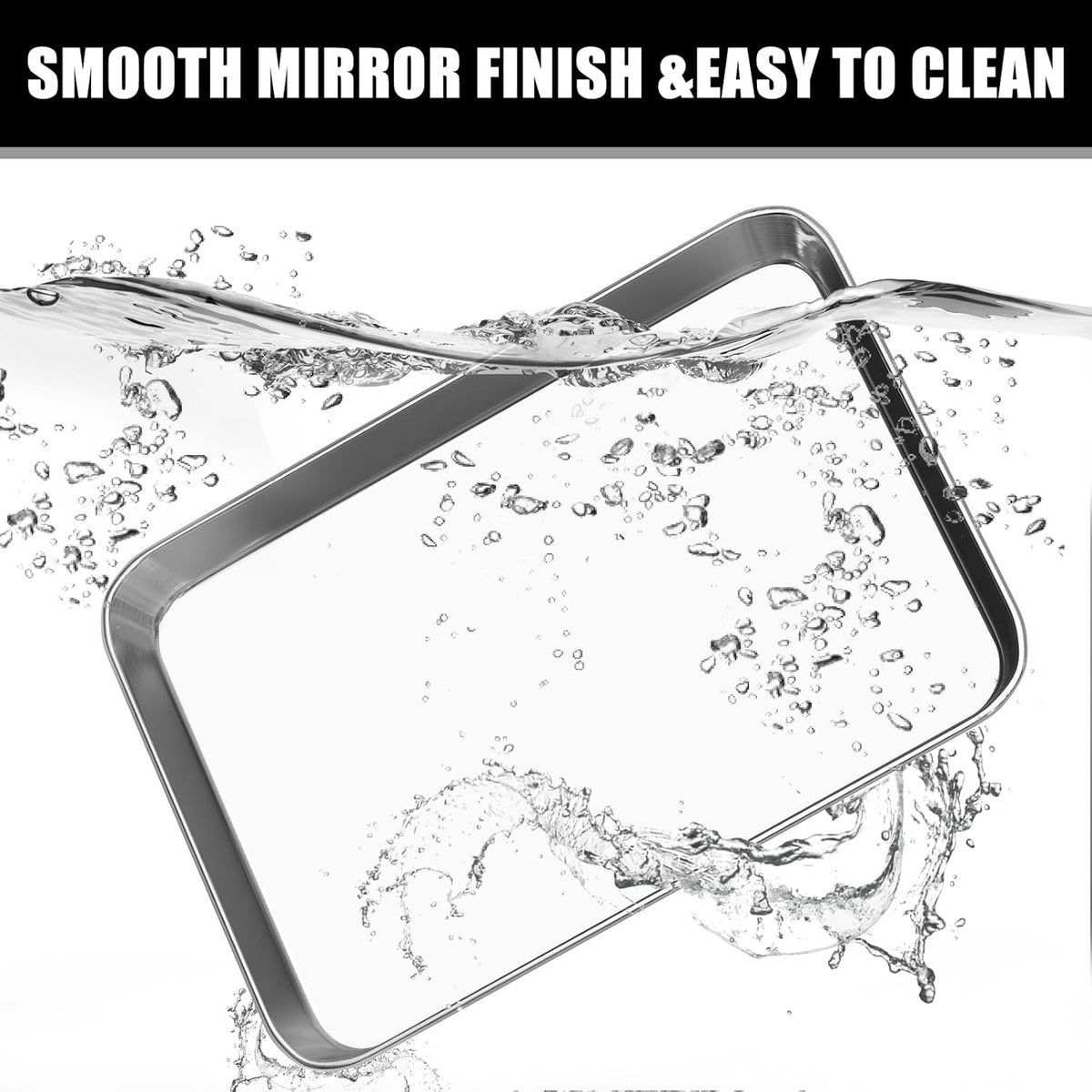 Baking Sheet Cookie Sheet Set of 2, Umite Chef Stainless Steel Baking Pans Tray Professional 9 inch, Non Toxic & Healthy, Mirror Finish & Rust Free, Easy Clean & Dishwasher Safe
