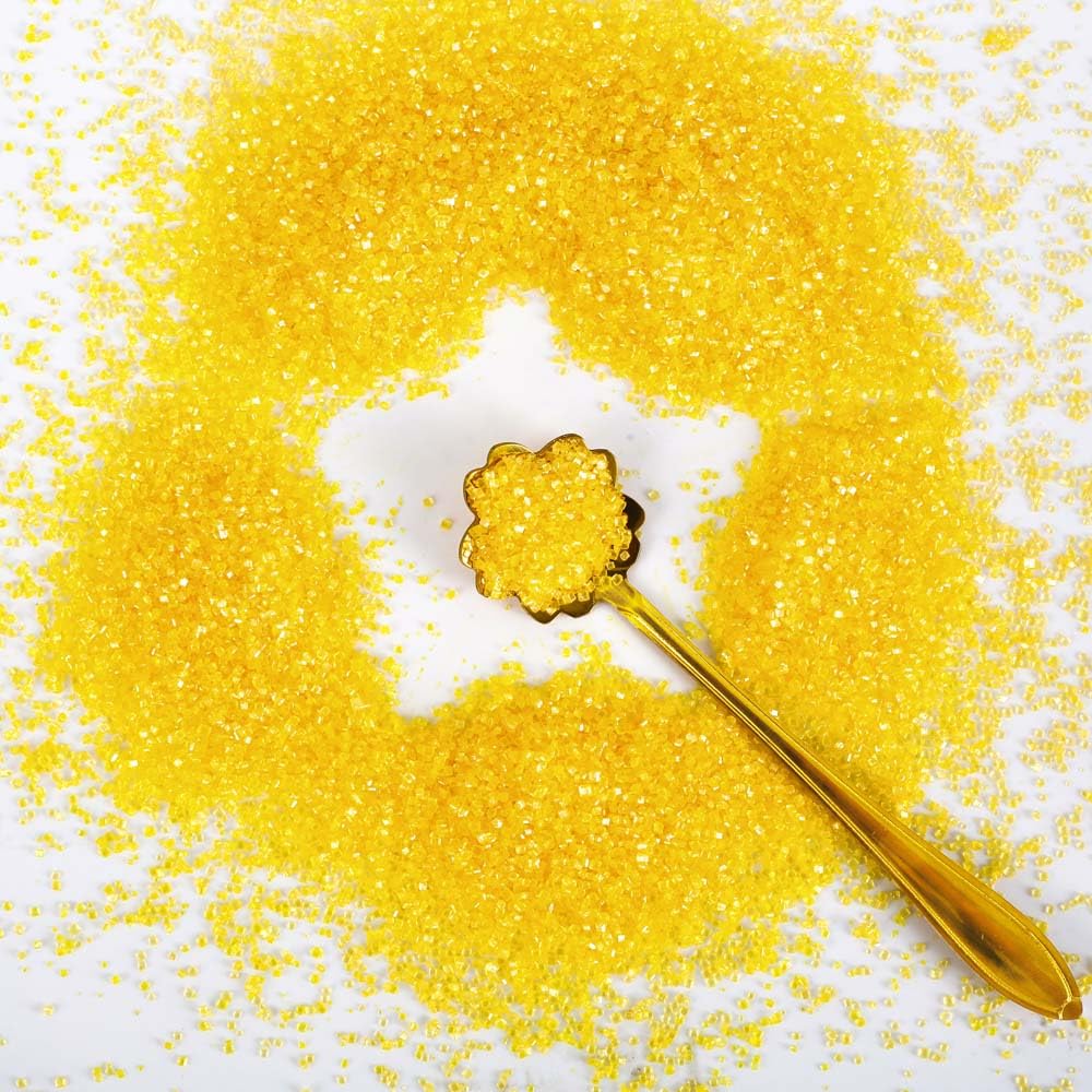 Kasvan Yellow Sanding Sugar Sprinkles - Edible Sugar Crystals, Baking Cake Decorations, Ice Cream Toppings cupcake Decorating, Wedding Party Chirstmas Supplies, 85g/3.2oz