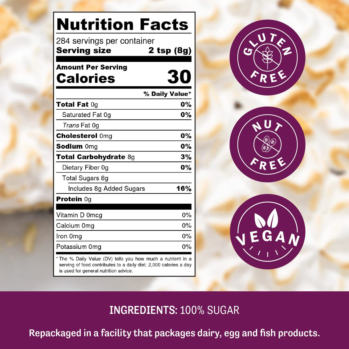 Judee's Gluten Free 8 Pack Superfine Caster Sugar - 5 lbs (40 lbs Total) - Delicious and 100% Gluten-Free - Bakers Sugar for Homemade Treats, Baked Goods, and Toppings - Airy and Smooth