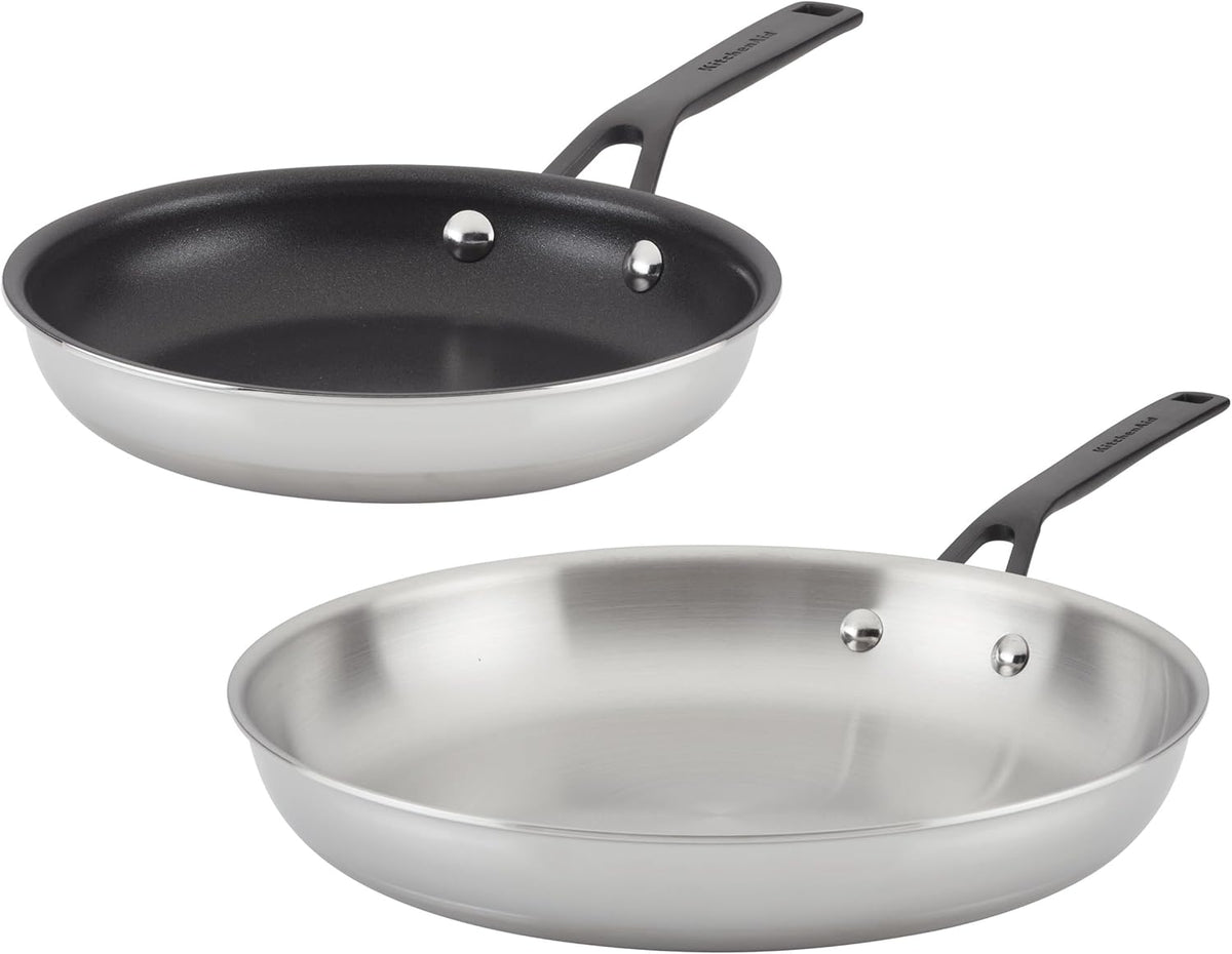 KitchenAid Stainless Steel and Nonstick Induction Frying Pans/Skillet Set