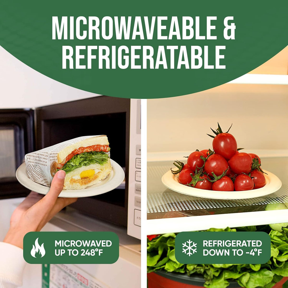 Paper Plates 6 Inches, 100 Pack Disposable Plates – 100% Compostable Plates, Water & Oil Proof Dessert Plates, Microwavable Small Paper Plates, Perfect Paper Plate For Party - Brown