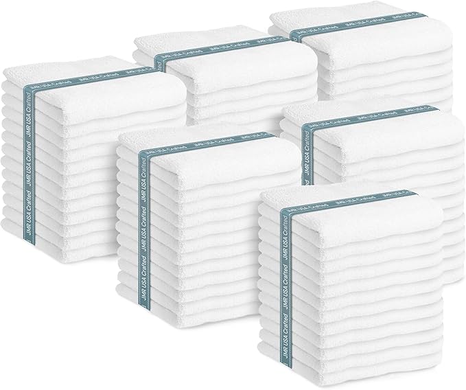 JMR Bulk-Friendly Essentials - Practical Cotton Towels - Economical 20" by 40" Multi-Purpose Towel - Absorbent, Quick-Drying, Soft, Lightweight - Ideal for Pool, Gym, Spa (White) - 72 Pack
