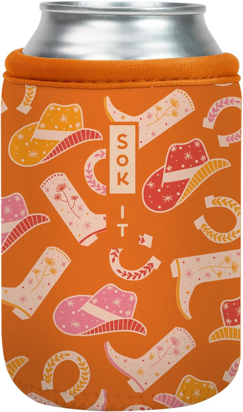 Sok It CanSok Sleeve for Beer & Soda Insulated Neoprene Cover (Cowgirl Couture, 12oz Can Sleeve)