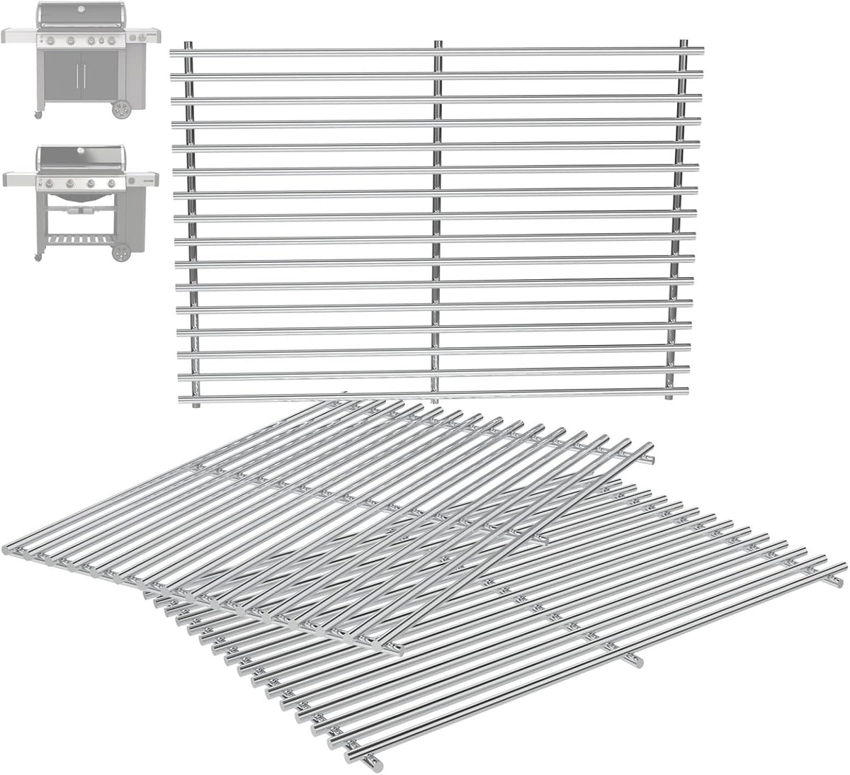 66089 18.75" Grill Grates for Weber GS4 Genesis II 400 & Genesis II LX 400 Series (2017 and Newer), Weber Genesis 2 Grill Parts for Genesis II E-410 Grill Grates Parts for Weber 66097