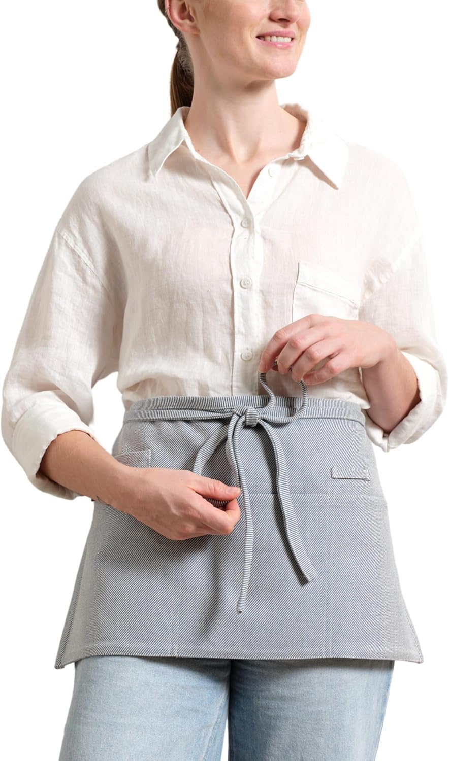 MEEMA Waist Apron with 3 Pockets | Waitress Apron | Waitress Apron with Pockets | Half Aprons With Pockets | Server Aprons Women