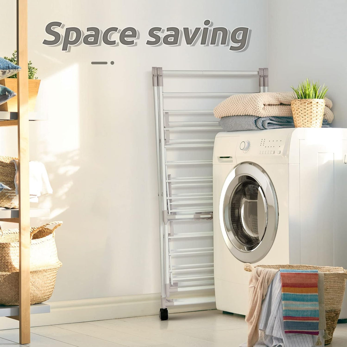 Gullwing Laundry Drying Rack, Space Saving Indoor & Outdoor Use, 61.81' x 22.84' x 51.18'