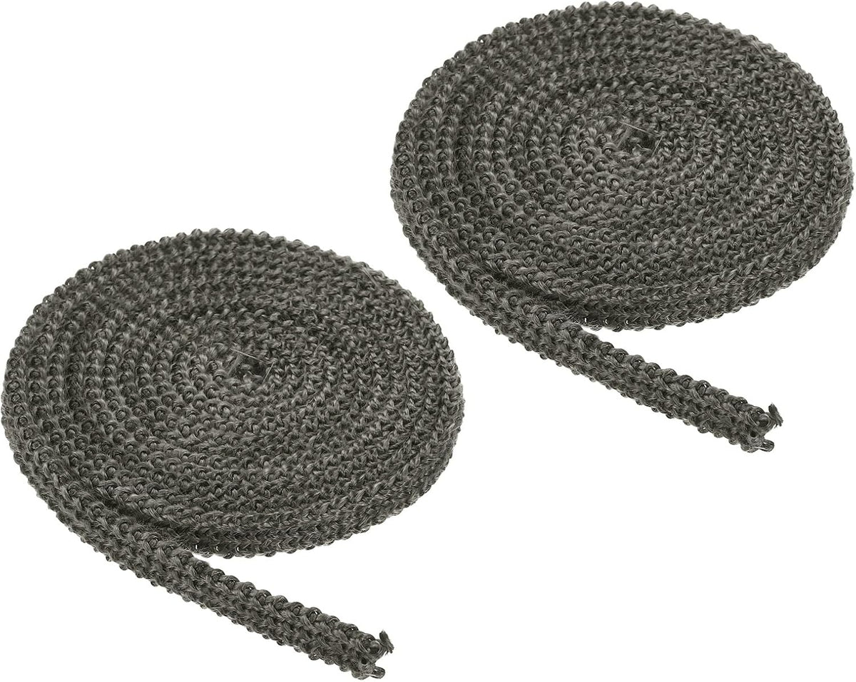 PATIKIL Wood Stove Gasket, 2Pcs 3/8" x 1/8" x 118" Flat Graphite Fiberglass High-Temperature Resistance Seal Rope for Stoves Fireplace Door, Black