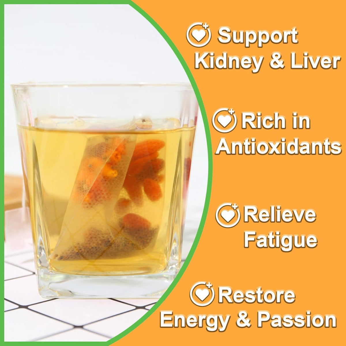 TEARELAE - Five Flavors Goji Berry Tea Bags - 6g x 36 Count - Traditional Herbal Tea Combination For Men - Non-GMO - Caffeine-free - Restore Passion & Digestion Support