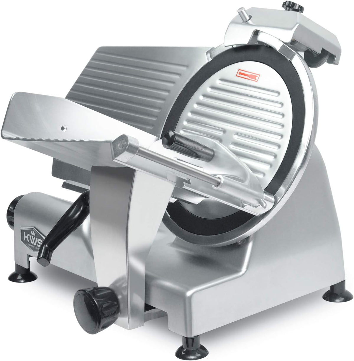 KWS MS-12NT Premium Commercial 420w Electric Meat Slicer 12-Inch Non-sticky Teflon Blade, Frozen Meat/Cheese/Food Slicer Low Noises Commercial and Home Use [ ETL, NSF Certified ]