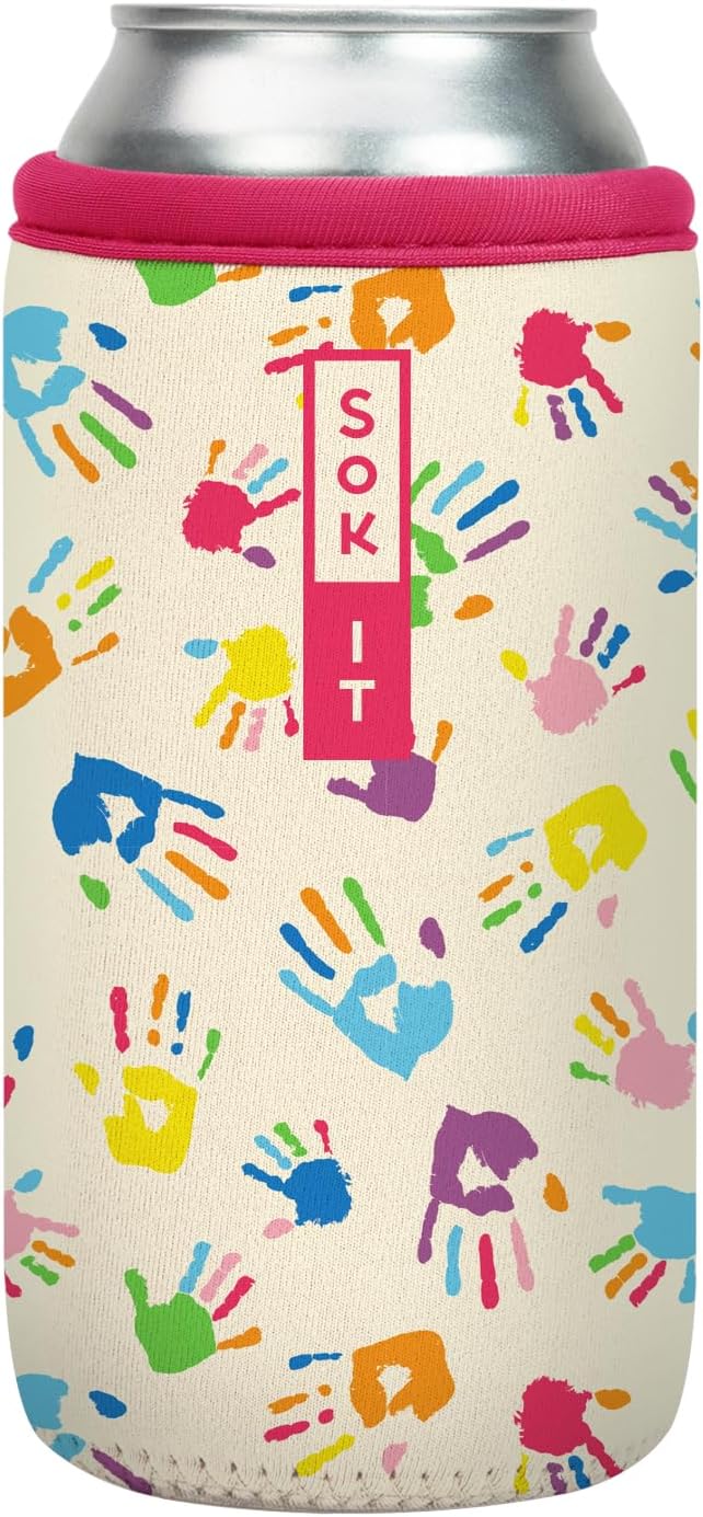 Sok It CanSok Sleeve for Beer & Soda Insulated Neoprene Cover (Hand-Painted Treasures, 16oz Can Sleeve)