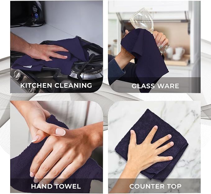 Avalon Towels Cotton Washcloths – (Pack of 36) Size 12x12 Inches, 100% Ring Spun Cotton, Soft & Absorbent Face Towels, Gym Towels, Hotel and Spa Quality, Reusable Fingertip Towels (Plum)