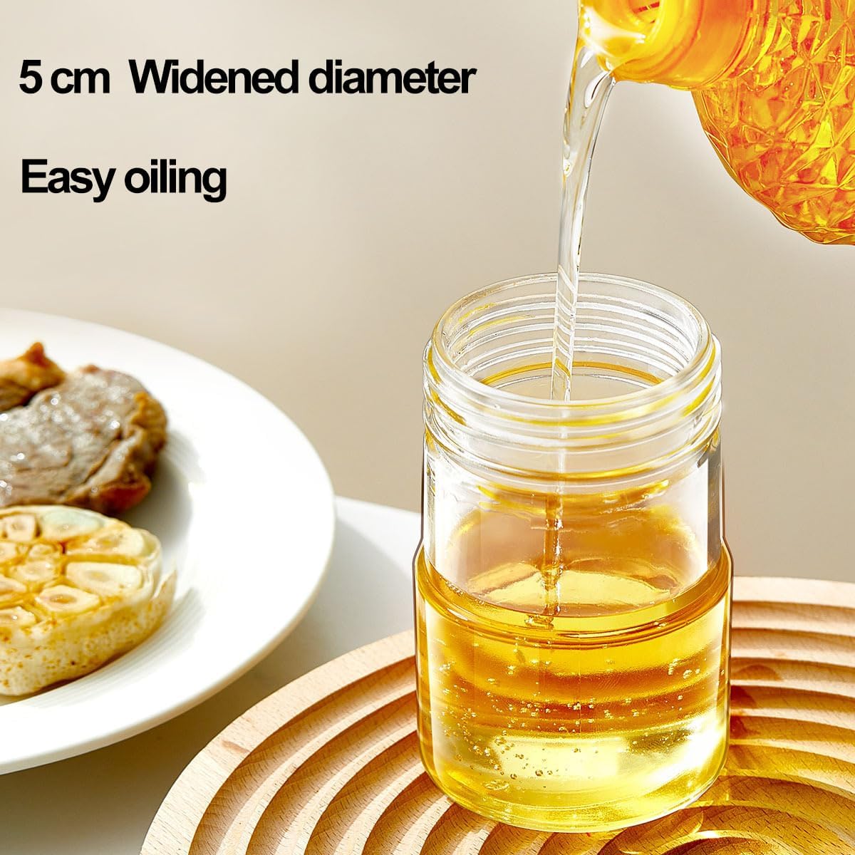 Glass Oil Dispenser with Heat Resistant Brush,Oil Dispenser Bottle with Silicone Pastry Brush for Kitchen,Cooking Vinegar and Sauce BBQ Grill Frying (Oil Dispenser-Yellow)
