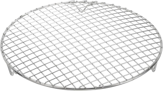 uxcell Round Cooking Rack with Legs, Dia 11.6 Inch 304 Stainless Steel Barbecue Grill for Cooking Baking Barbecue Air Fryer Racks, Silver