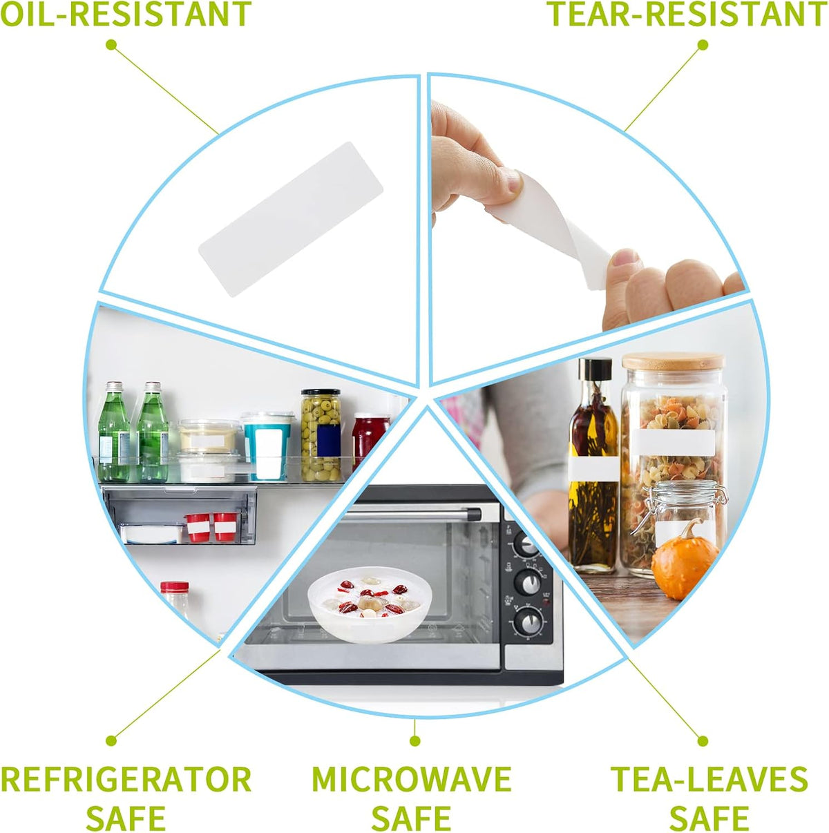 Removable Freezer Labels Stickers, 1 x 3 Inch Blank Removable Freezer Labels Food Storage Stickers, Date Label Waterproof Oil Resistant Easy Clean No Residue- 250 Sheets