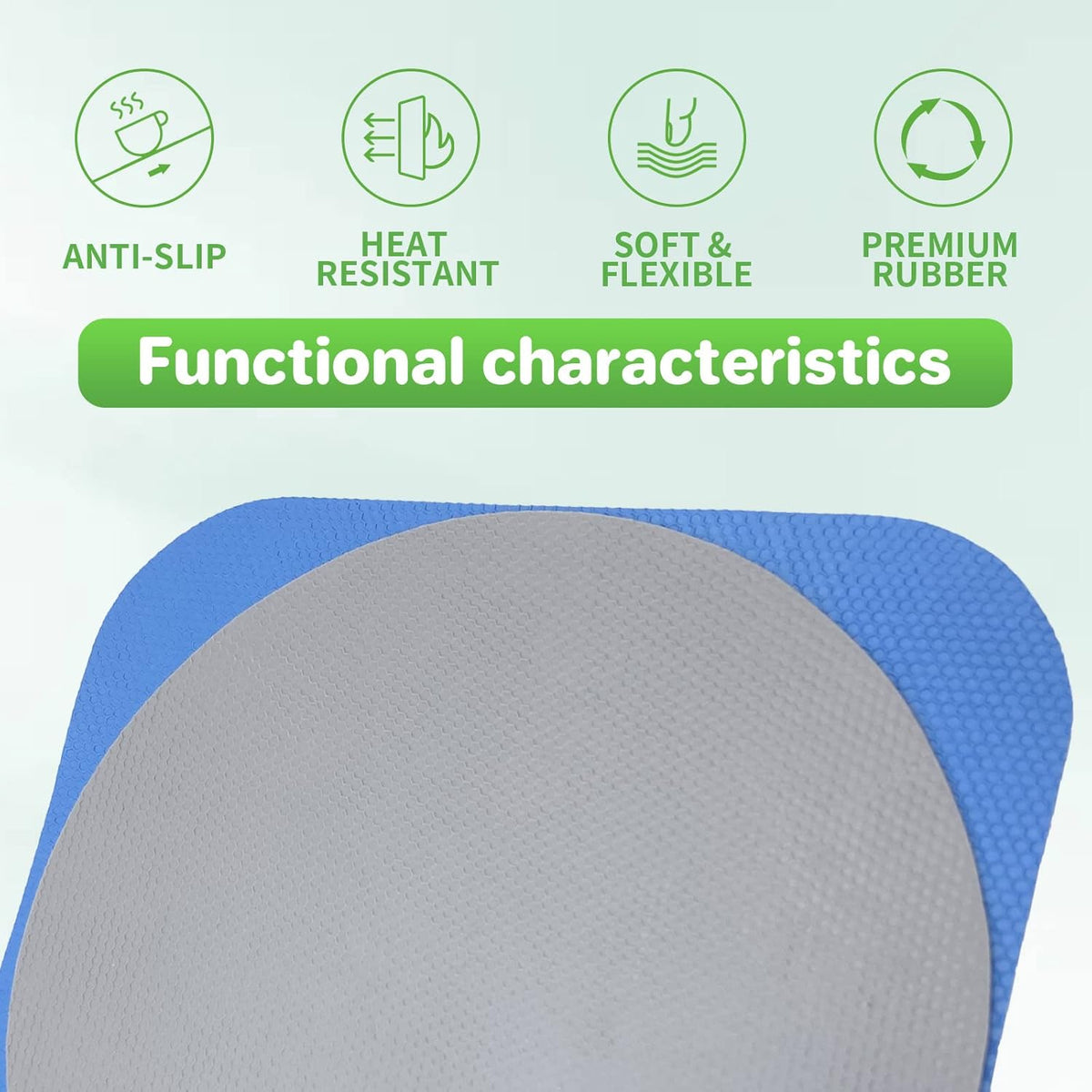 Leezmark 6pcs Jar Openers, Rubber Jar Opener Gripper Pads Kitchen Coasters Multi-function Jar Opener for Seniors with Arthritis Weak Hands(Gray, Blue)