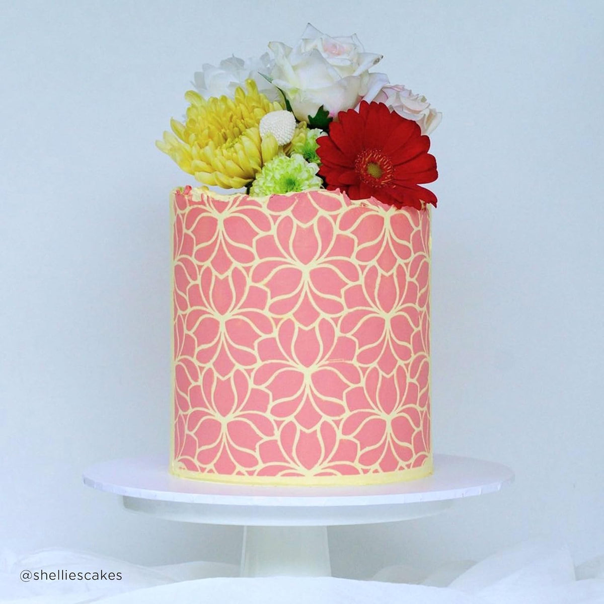 Large Cake Decorating Stencil (IRIE) Iris Flower Pattern