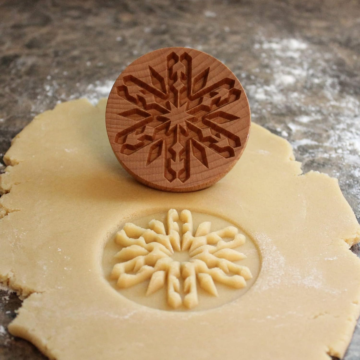 Wood Cookie Stamp, 2.5 Inch (Snowflake 2 CS-061)