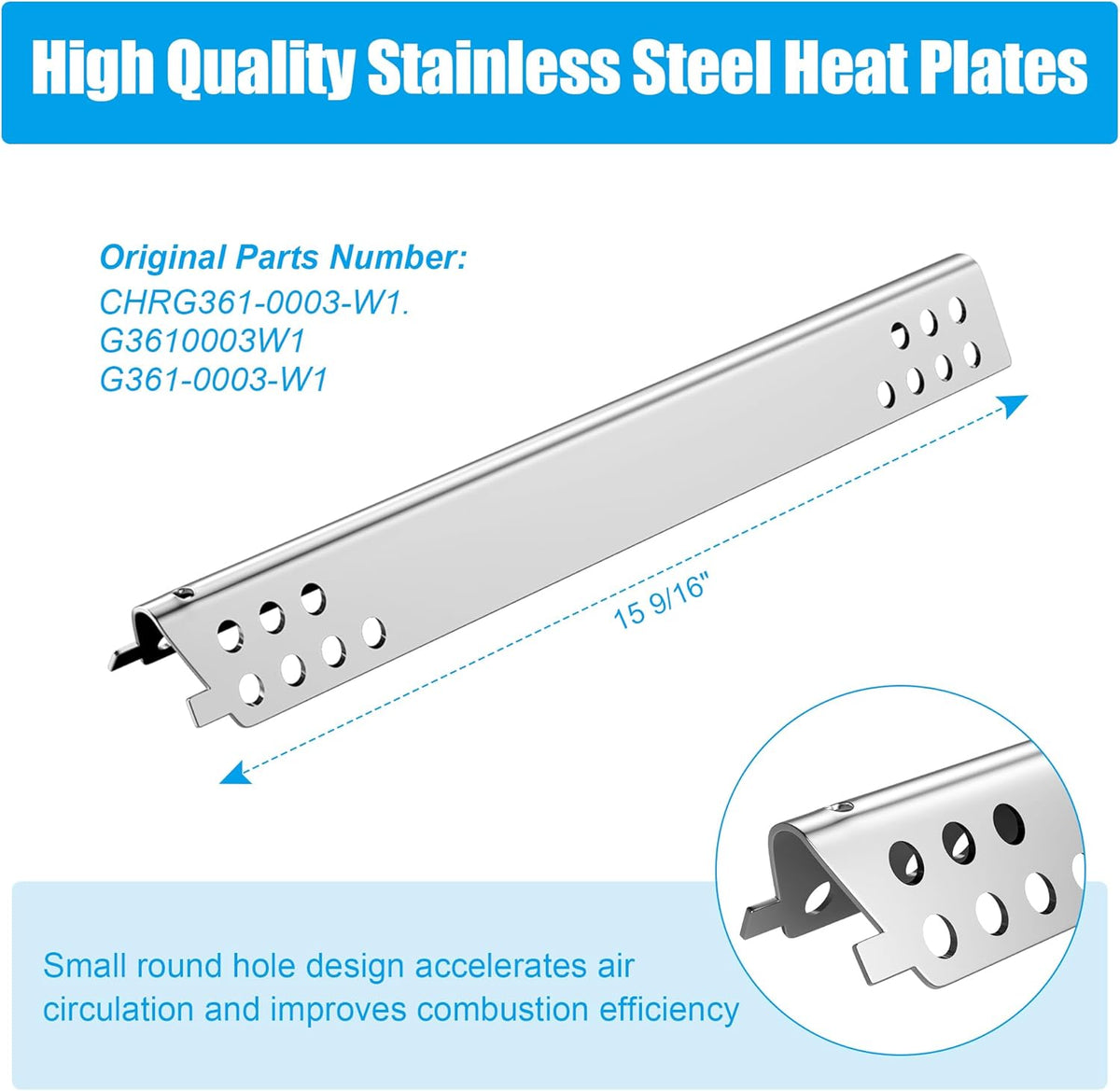 Grill Replacement Parts for Charbroil Performance TRU-Infrared 300 2 Burner 463633316 463672016 Gas Grill,17" Emitter Plates,Heat Tent Plates and Grill Burners for Charbroil G466-2500-W1