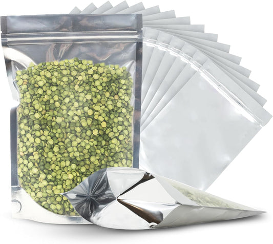 150 Resealable Food Storage Bags, 6x9-inch Heat Sealable Air Tight Bags, Stand Up Zip Bags, Waterproof Packaging Barrier