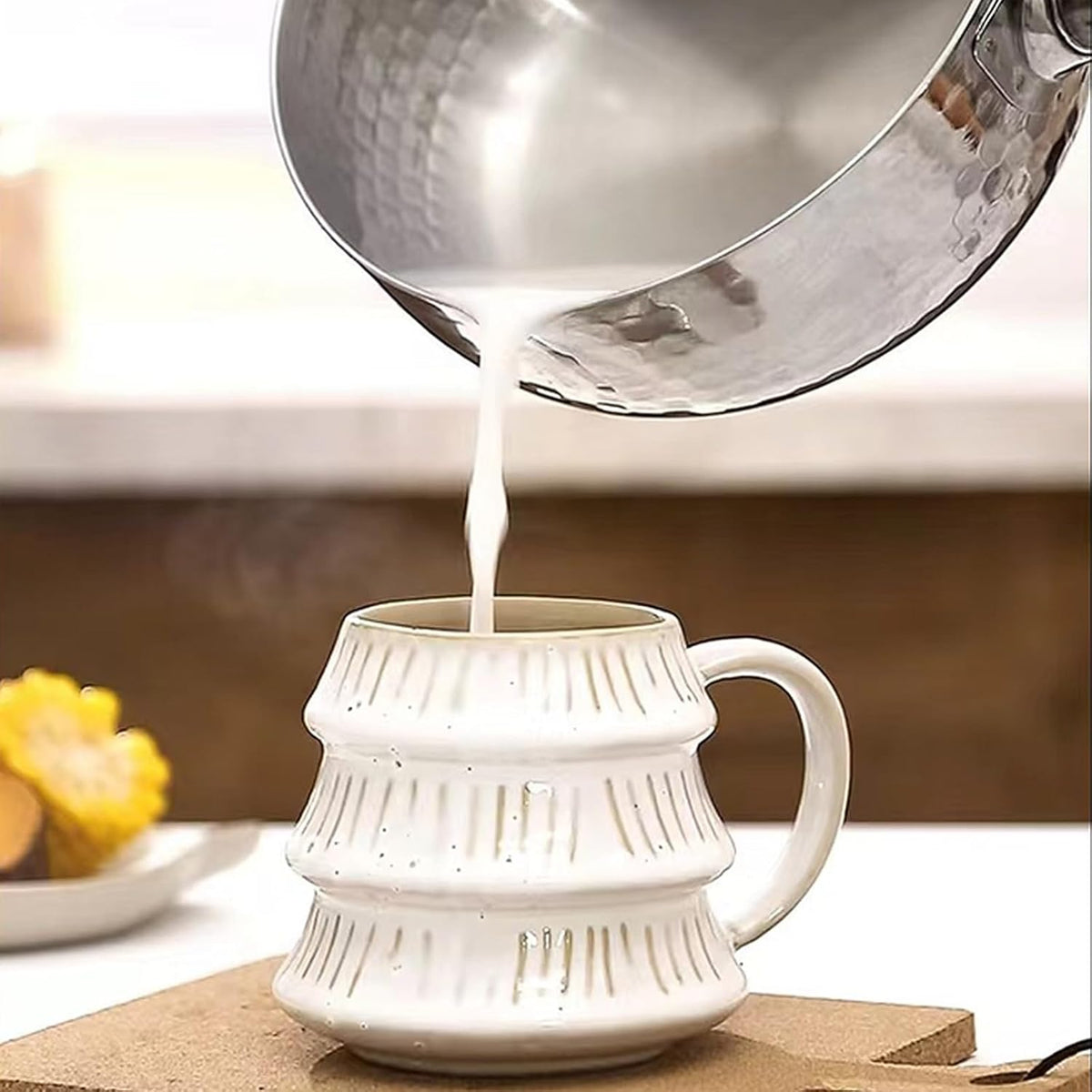 Thickened 304 Stainless Steel Pot, Solid Wood Anti Scald Handle With Hook, Multifunctional Sauce Pot with Inverted Mouth, Milk Pot, Cooking Pot (1.7 Quarts)