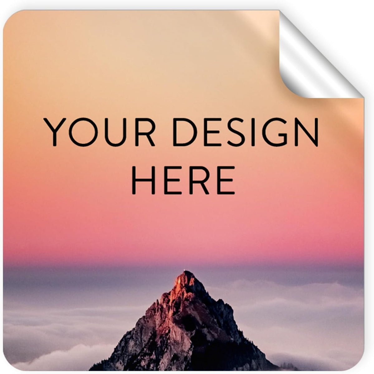 100 Custom Vinyl Stickers - Upload Your own Image, Text, Design, Logo - Personalized Logo Labels for Handmade, Packaging, Bottle, Jars, Candle, Brand Stickers (Mountain, 3x3 Square)