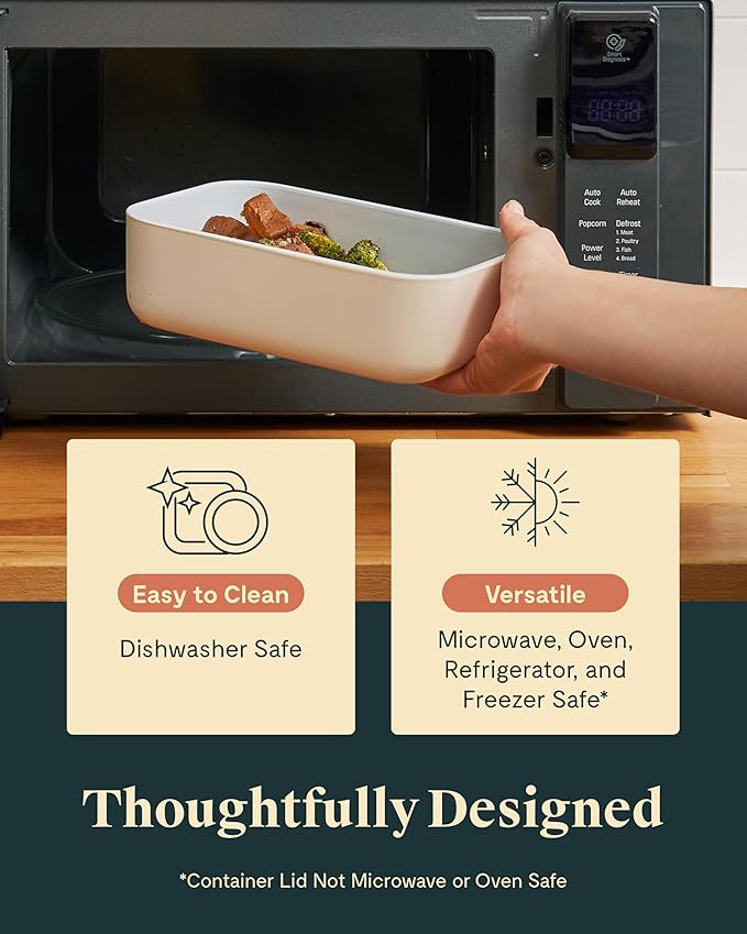 Caraway 3pc Glass Food Storage Set - 10, 6.6, & 4.4 Cup Containers - Ceramic Coated - Non-Toxic Non-Stick Lunch Box With Glass Lids - Dishwasher, Oven, & Microwave Safe - Gray