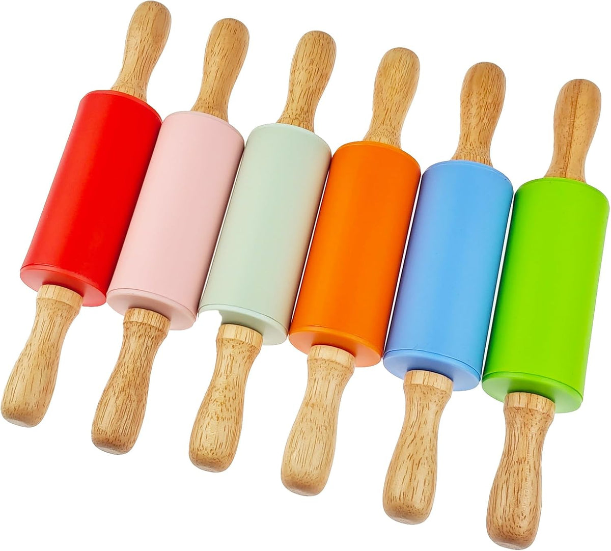 18 Pack Small Rolling Pin for Kids, 9 Inch Kids Rolling Pin for Home Kitchen (6 colors)
