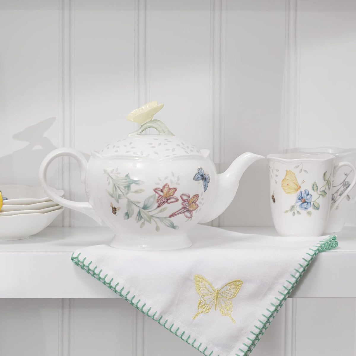Lenox Butterfly Meadow Teapot, 2.8 LB, Multi