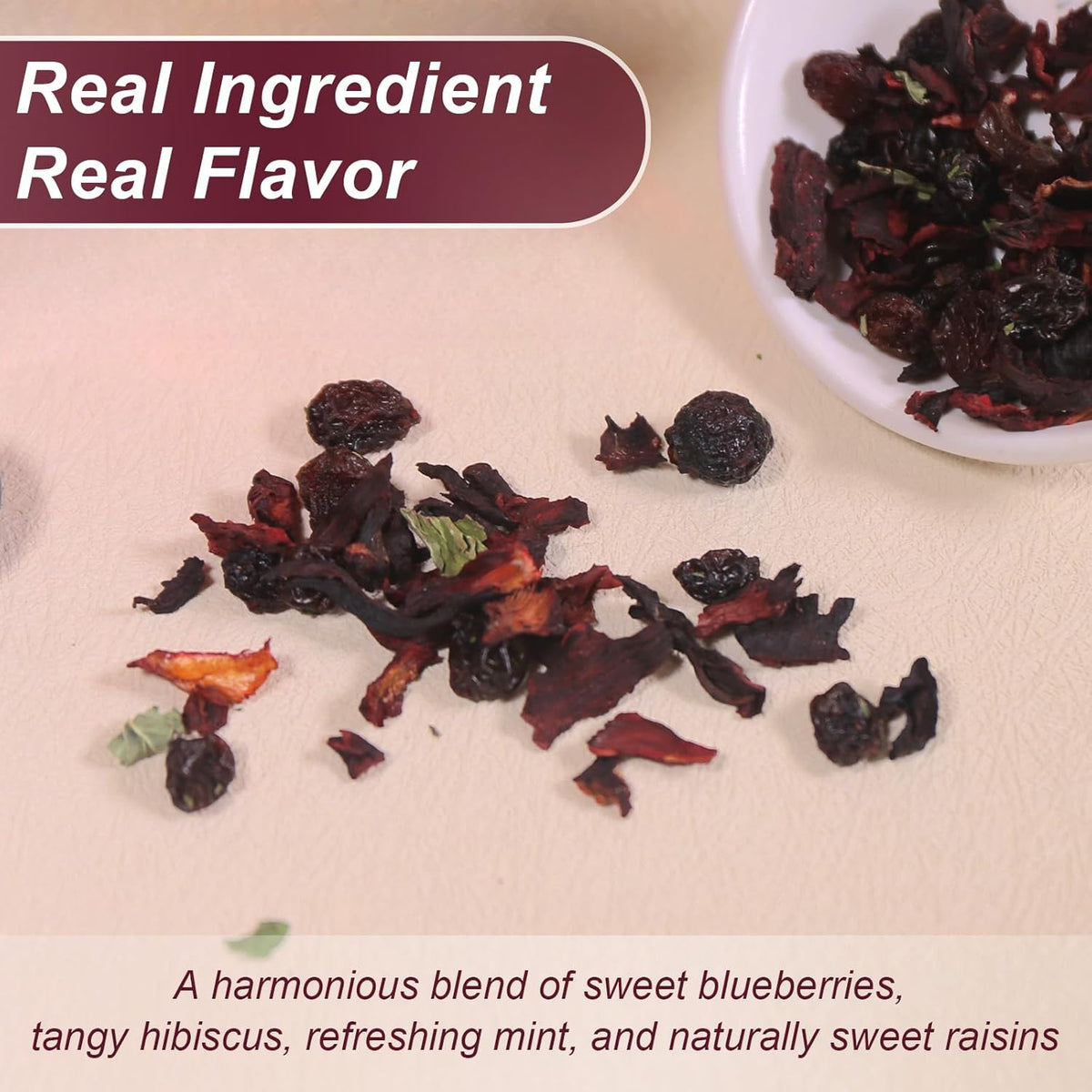 TEARELAE - Blueberry Tea, 40 Count - Premium Blueberry Tea Bags with Hibiscus, Mint & Raisins - Refreshing Taste - Non-GMO - Caffeine-Free