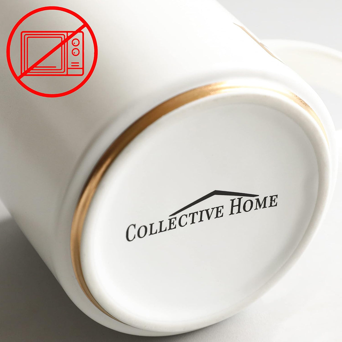 COLLECTIVE HOME - Monogram Ceramic Mugs, 15 oz Golden Initial Coffee Cups, Elegant Alphabet Tea Mugs, Elegant Personalized Mug with Gift Box, Luxurious Cups for Office and Home (w)