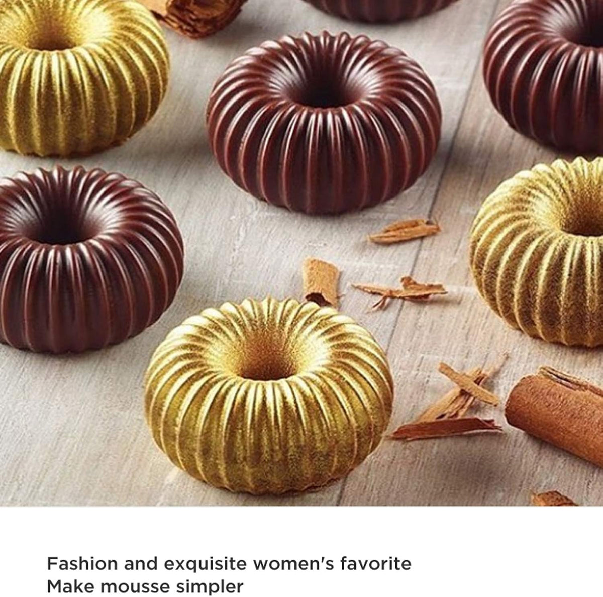OCPO Kitchen Mini Silicone Mold for Baking Mousse & Cake, French Dessert Mold for Pastry Donuts Chocolate Brownie Jello (6-Cavity)