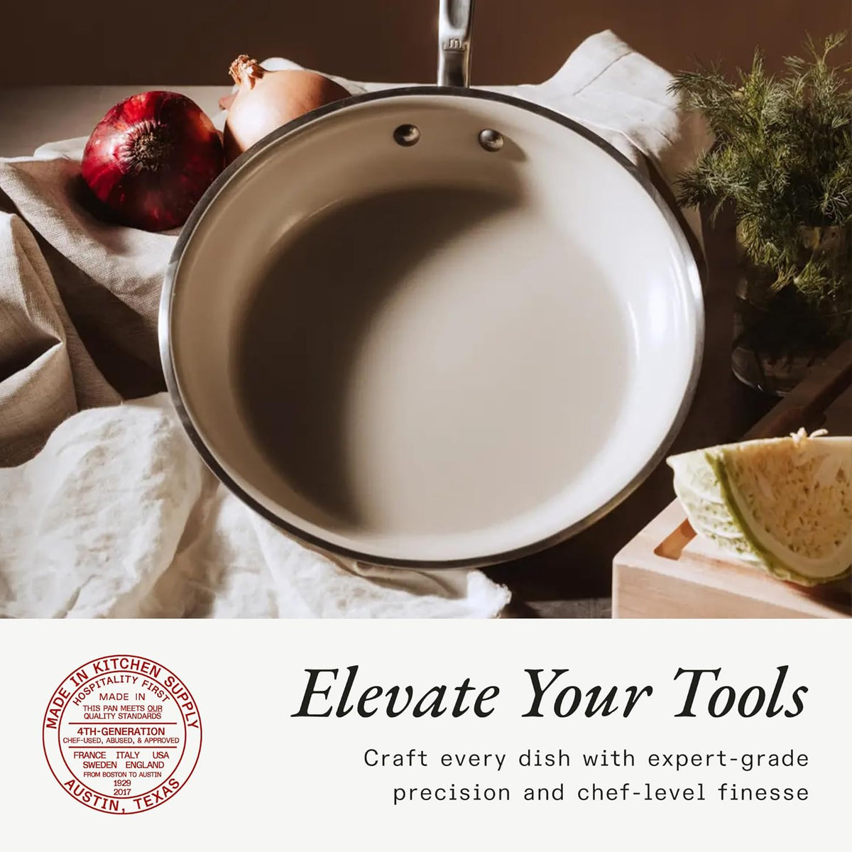 Made In Cookware - 8" Ceramic Non Stick Frying Pan (Stainless Handle) - 5-Ply Stainless Clad with Stay-Cool Handle - Professional Cookware - Induction Compatible