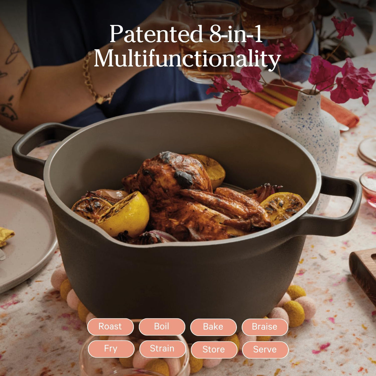 Our Place Perfect Pot - 5.5 Qt. Nonstick Ceramic Sauce Pan with Lid | Versatile Cookware for Stovetop and Oven | Steam, Bake, Braise, Roast | PTFE and PFOA-Free | Toxin-Free, Easy to Clean | Char