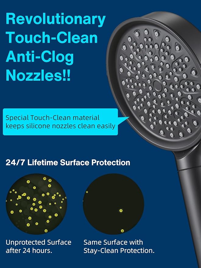 Cobbe Handheld Filtered Shower Head - Filters >99% Chlorine - Advanced 2.0 Carbon System - Water Softening Beads for Hard Water - Relieves Dry, Itchy Skin - Matte Black