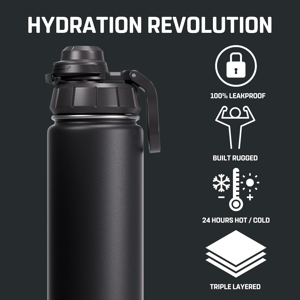 Vessence Tea Infuser Bottle - 24 Oz Insulated Loose Leaf & Fruit Infuser Bottle | Leak Proof with FlowSip Lid