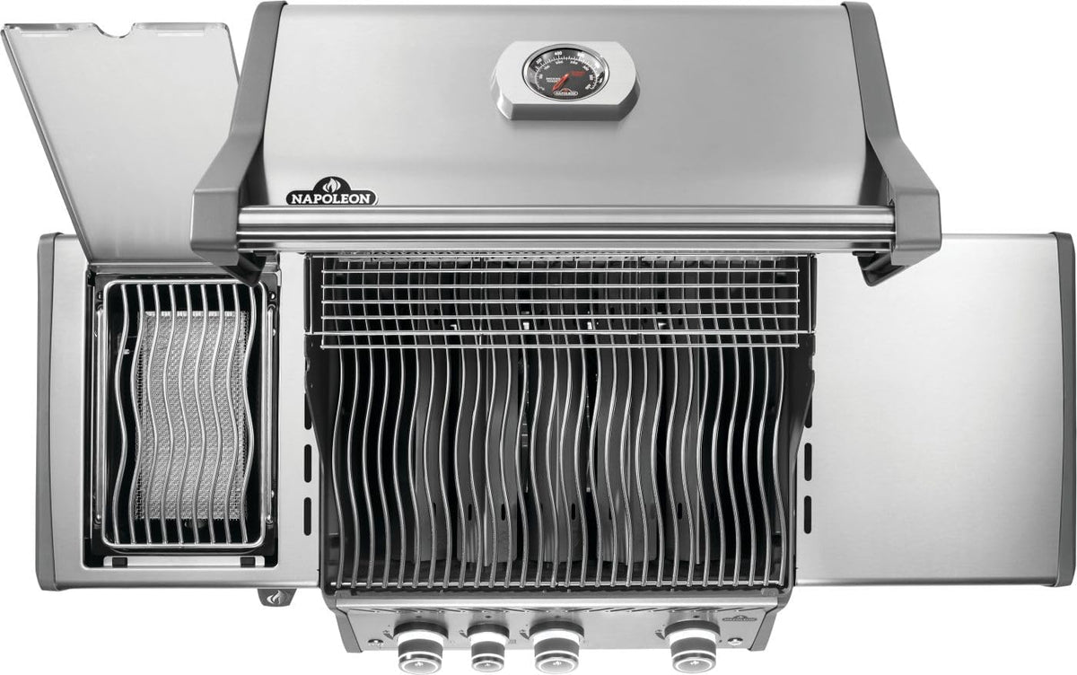 Napoleon Rogue PRO 425 Propane Gas Grill with Infrared Side Burner, Stainless Steel, Durable 4-Burner BBQ