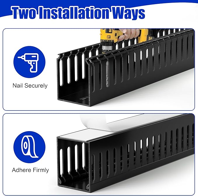 ZhiYo 99in(6X L16.5in) Professional Server Rack Cable Management Raceway, H2in x W2in Cable Raceway Kit, Electrically Safe PVC Open Slot Wire Raceway for Under Desk/Computer/Network Cords, Grey