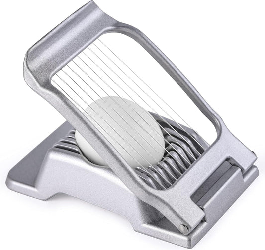 Egg Slicer Heavy Duty Aluminum Stainless Steel Wire Egg Cutter, Multipurpose Egg Dicer for Hard Boiled Eggs, Strawberry, Soft Fruit