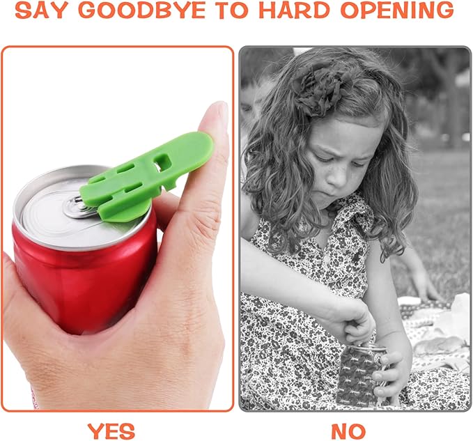 6 Pieces Manual Easy Can Opener, Soda Beer Can Opener Beverage Can Top Ring Opener Tool, Leakproof Soda Can Cover Can Openers for Pop, Coke, Beer, Soda, Aluminum Beverage