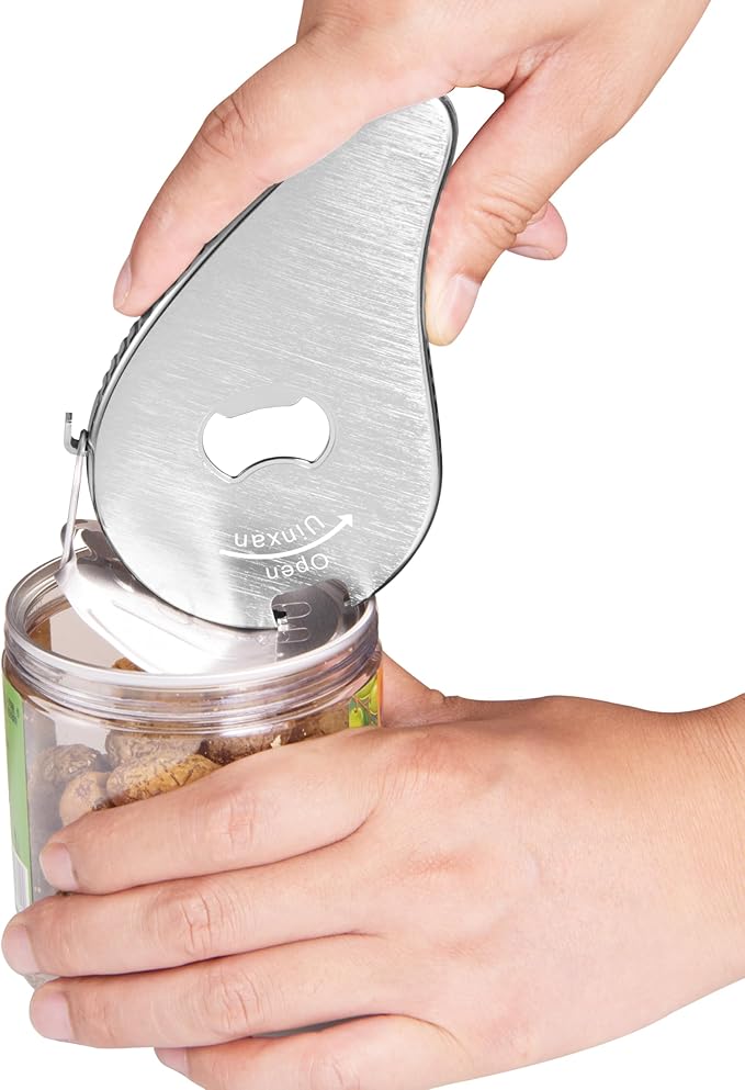 Jar Bottle Can Opener for Weak Hand & Seniors with Arthritis - Easy Twist Off Caps (0.6"-2.7") & Pull Tab Seals,Unique Kitchen Gadget,Multi,Portable Christmas Gifts for Elderly/Women/Men