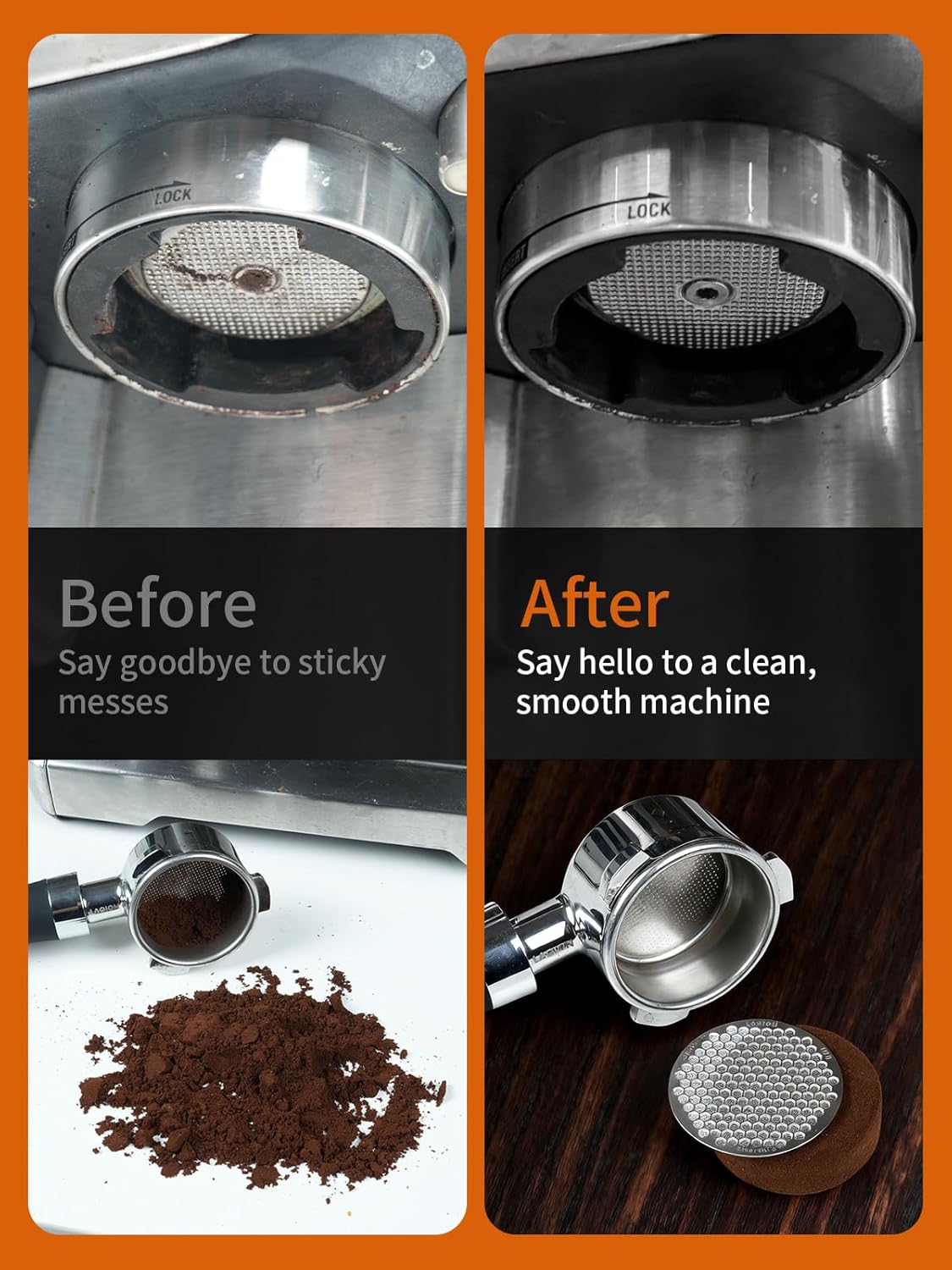 53.3mm Espresso Puck Screen, Reusable Espresso Filter Screen, 0.7 mm Thick, Espresso Distribution Tool Fits for Breville 54mm Coffee Filters, Stainless Steel Espresso Machine Accessories