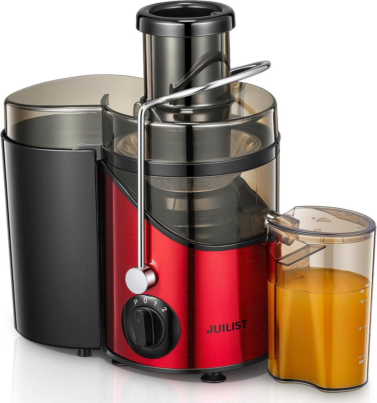 Juicer Machines, Juilist 3" Wide Mouth Juicer Extractor Max Power 800W, for Vegetable and Fruit with 3-Speed Setting, 400W Motor, Easy to Clean, Bright Red
