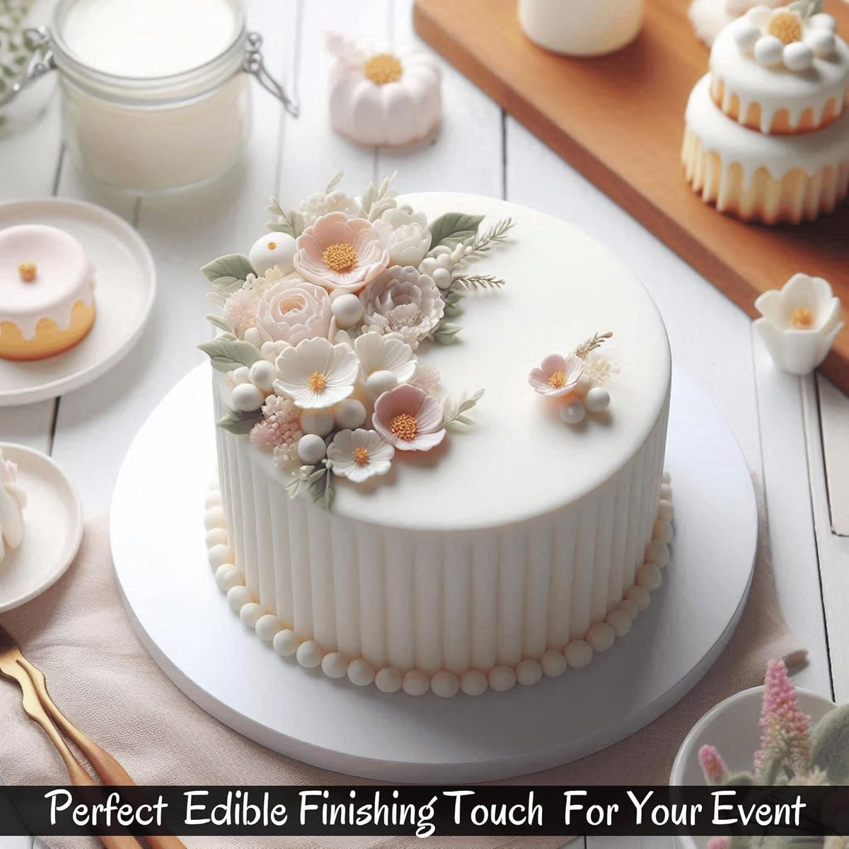 Confect White Fondant for Cake Decorating | Chef’s Choice Fondant Icing for Christmas Cakes, Cupcakes, Cookies & Baking – Smooth, Easy to Roll & Mold – Vanilla Flavor | Vegan, Gluten-Free, Nut-Free, Palm Oil-Free – 8.8 Oz
