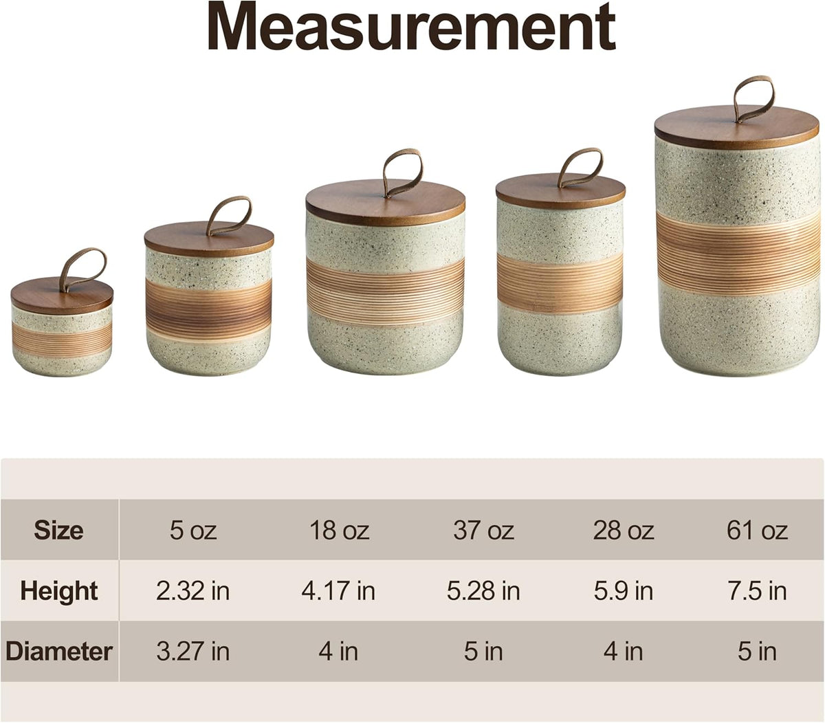 Large Storage Containers with Lids, Ceramic Coffee Container Kitchen Food Storage Jars for Spice Sugar Tea Bag, Stackable Decorative Jars for Counter, 61oz