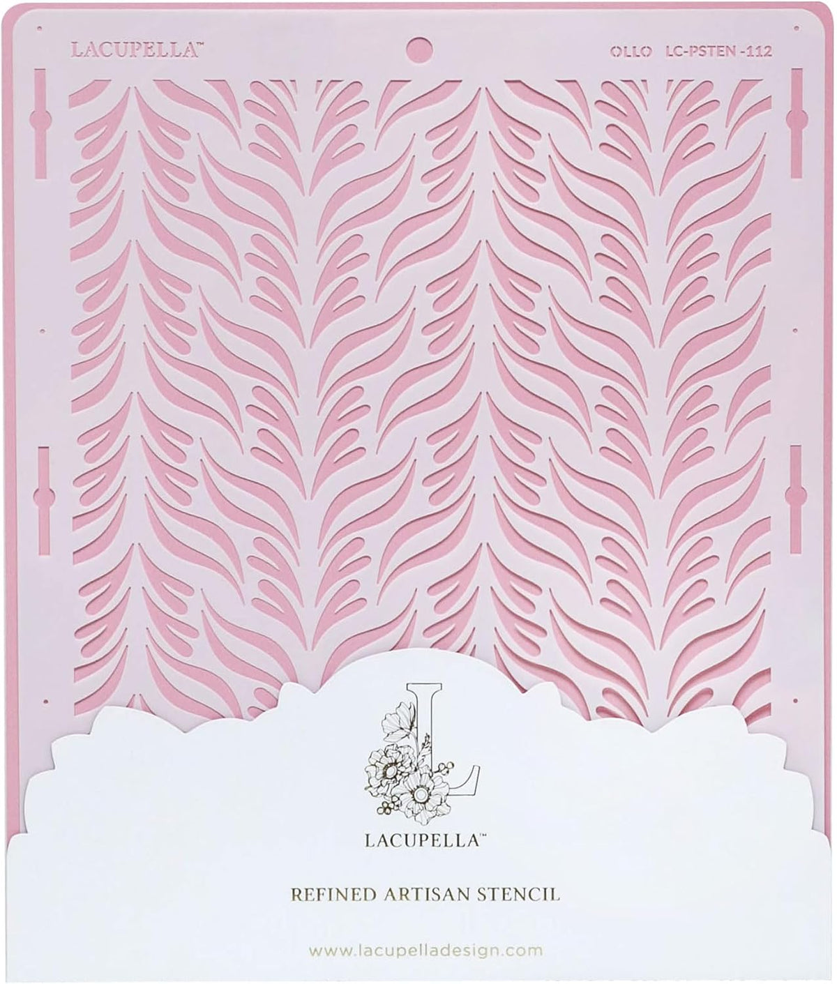 Cake Stencil - Seamless Delicate Pattern for Decorating Tall Double Barrel Cake to Use with Buttercream, Royal Icing, Ganache, Paint, Airbrush (OLLO)