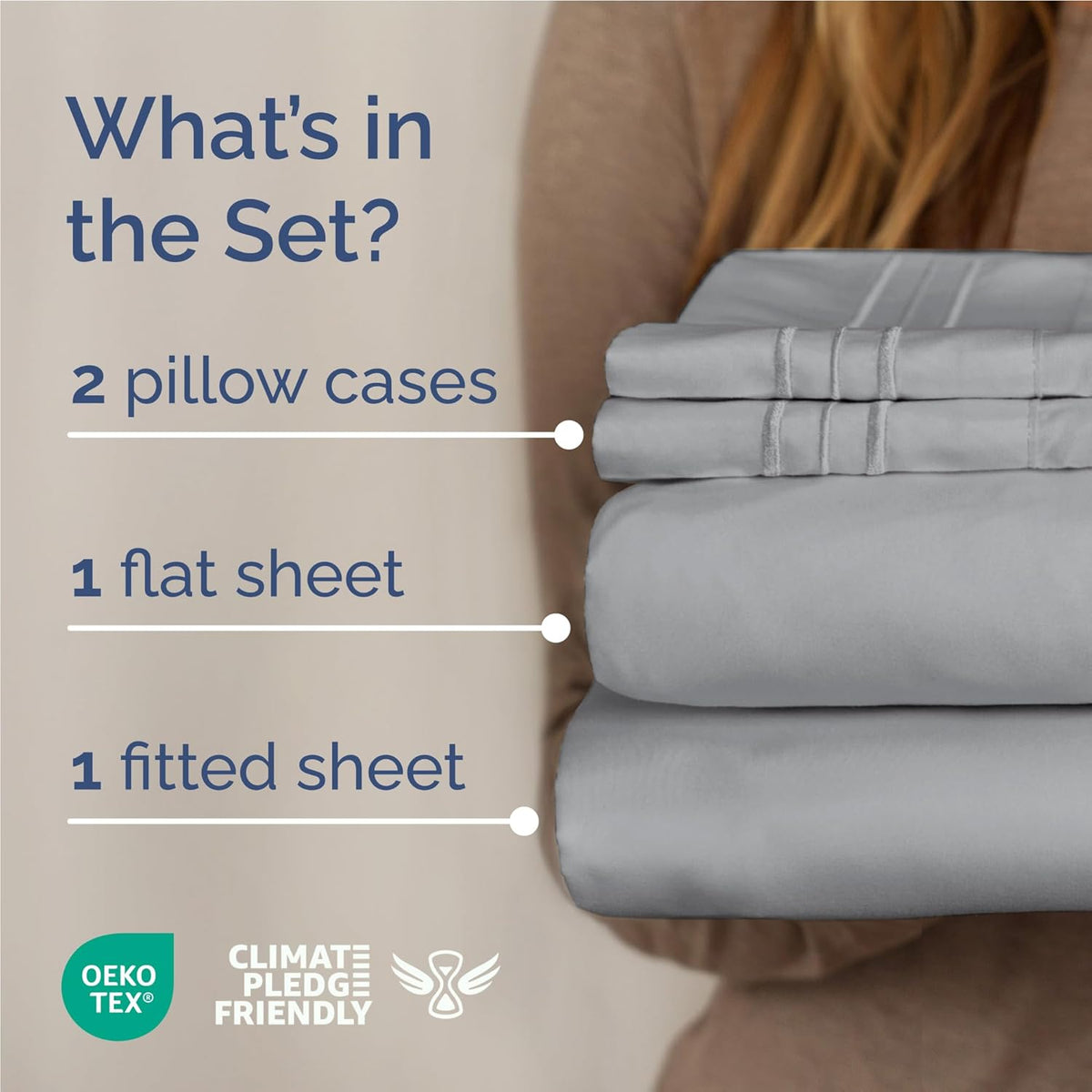 Full Size 4 Piece Sheet Set - Comfy Breathable & Cooling Bed Sheets Set - Hotel Luxury Bedding for Women, Men, Kids, Teens, Boys & Girls - Deep Pockets, Soft and Wrinkle Free - Oeko-Tex - Steel Blue
