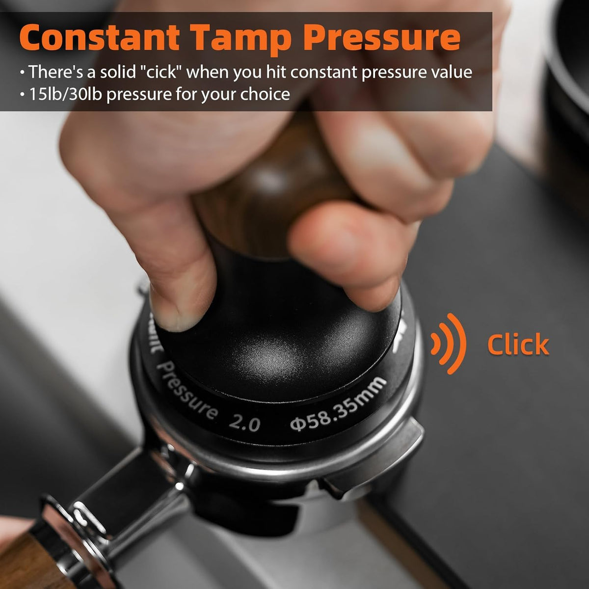 MHW-3BOMBER 49.7mm Espresso Tamper - 3 Spring Loaded Coffee Tamper with Sound Feedback - Barista Calibrated Tamper with 15lb / 30lbs Replacement Springs - Compatible for ROK Espresso Maker T7069F-OS