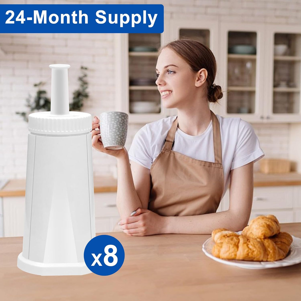 TOMOON Water Filter Replacement for Breville Espresso Machines Barista Touch BES880, Barista Pro BES878,Oracle Touch BES990,Oracle BES980,Dual Boiler BES920 Bambino ClaroSwiss Sage,8 Pack